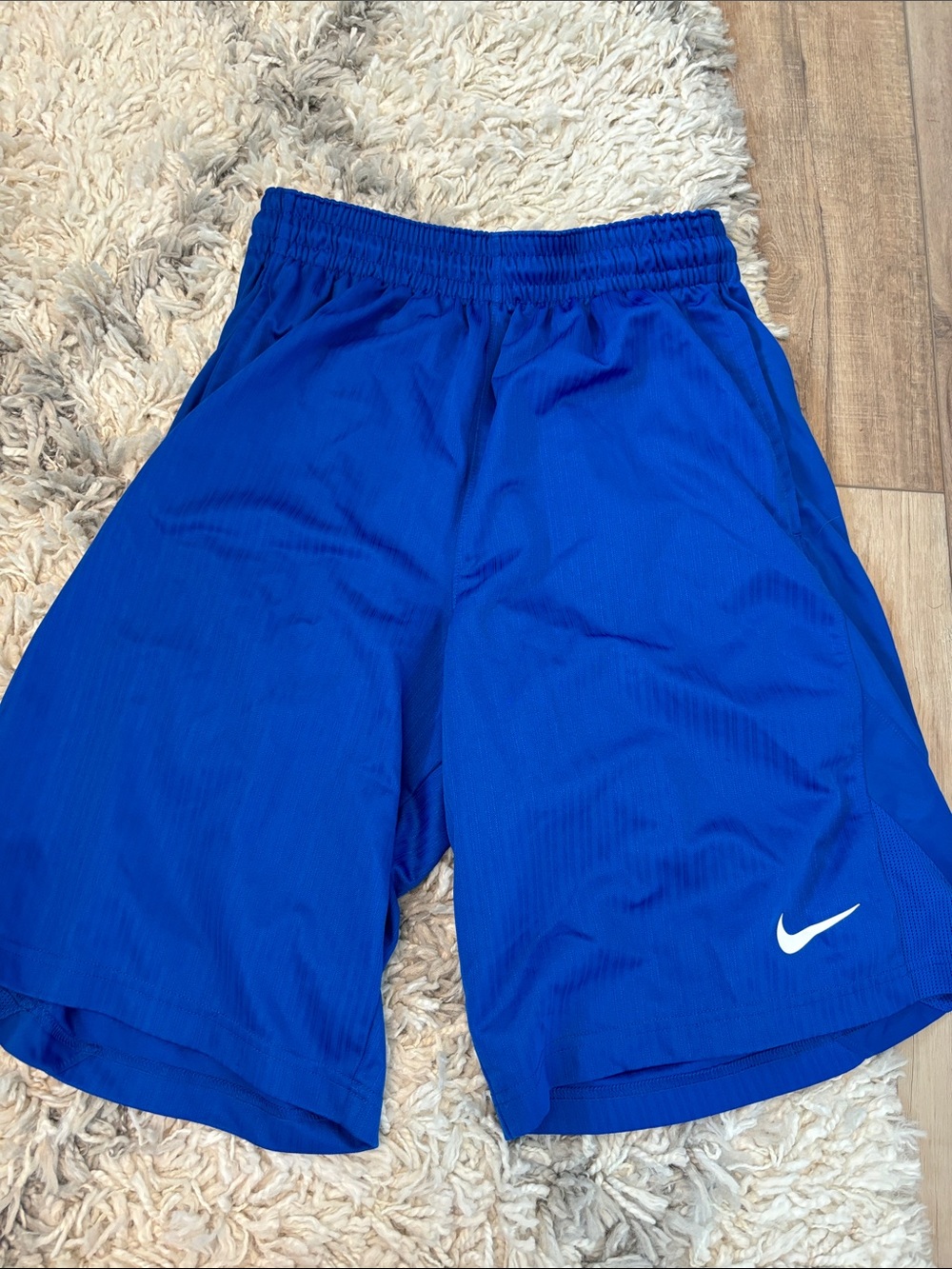Nike Blue Athletic Training Shorts with Swoosh